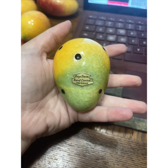 Lot Carved Onyx Marble Stone Fruit Hand Carved Mexico - 17 Pieces - Picture 11 of 16